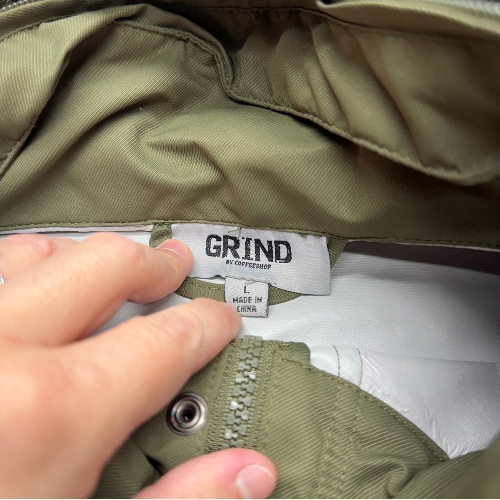 Grind by Coffeeshop Green Jacket Men’s Size Large - Picture 3 of 15